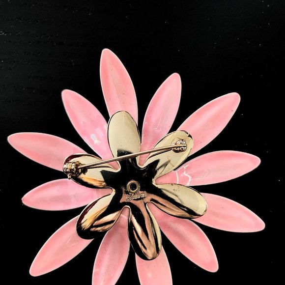 Vintage Sarah Coventry Pink Flower Jewelry 1960s set (Brooch and Earrings ) - Picture 5 of 8